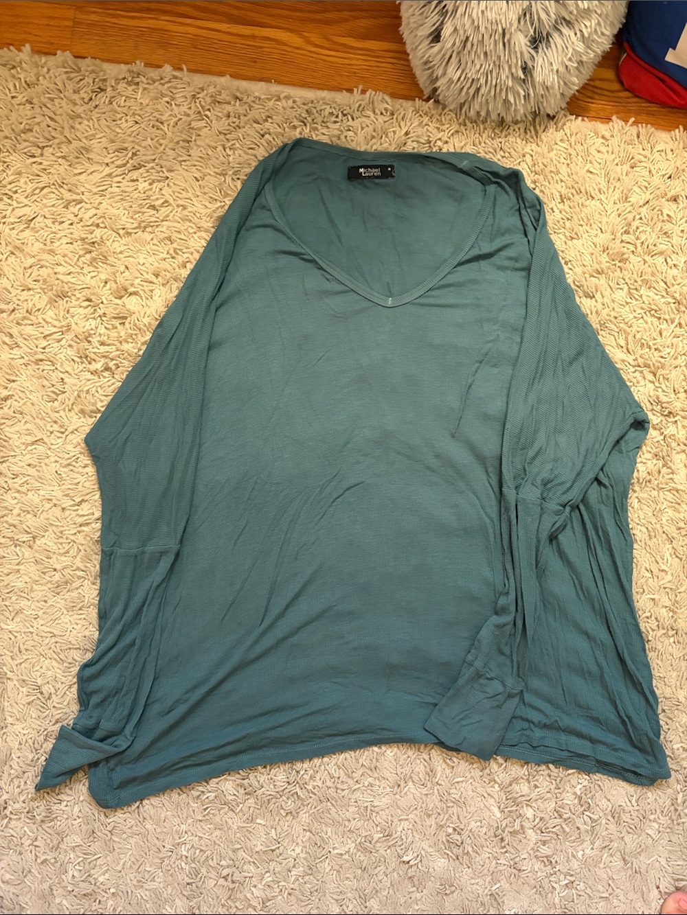 Michael Lauren Teal V-Neck Dolman Tunic